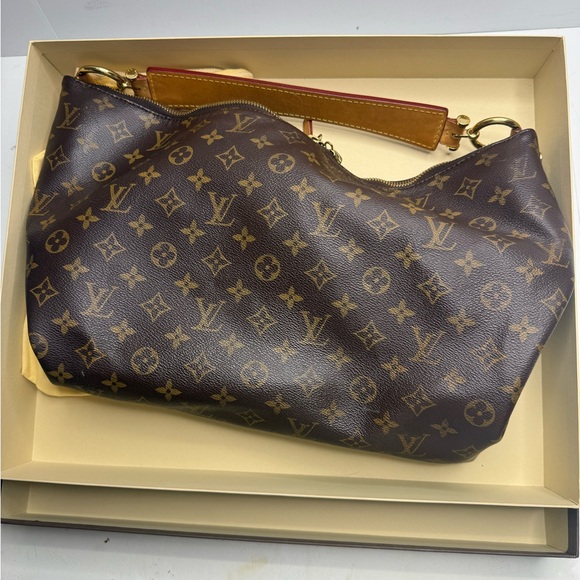 Louis Vuitton Sully Shoulder Bag MM Brown Canvas With Dust bag And Box - Picture 14 of 16